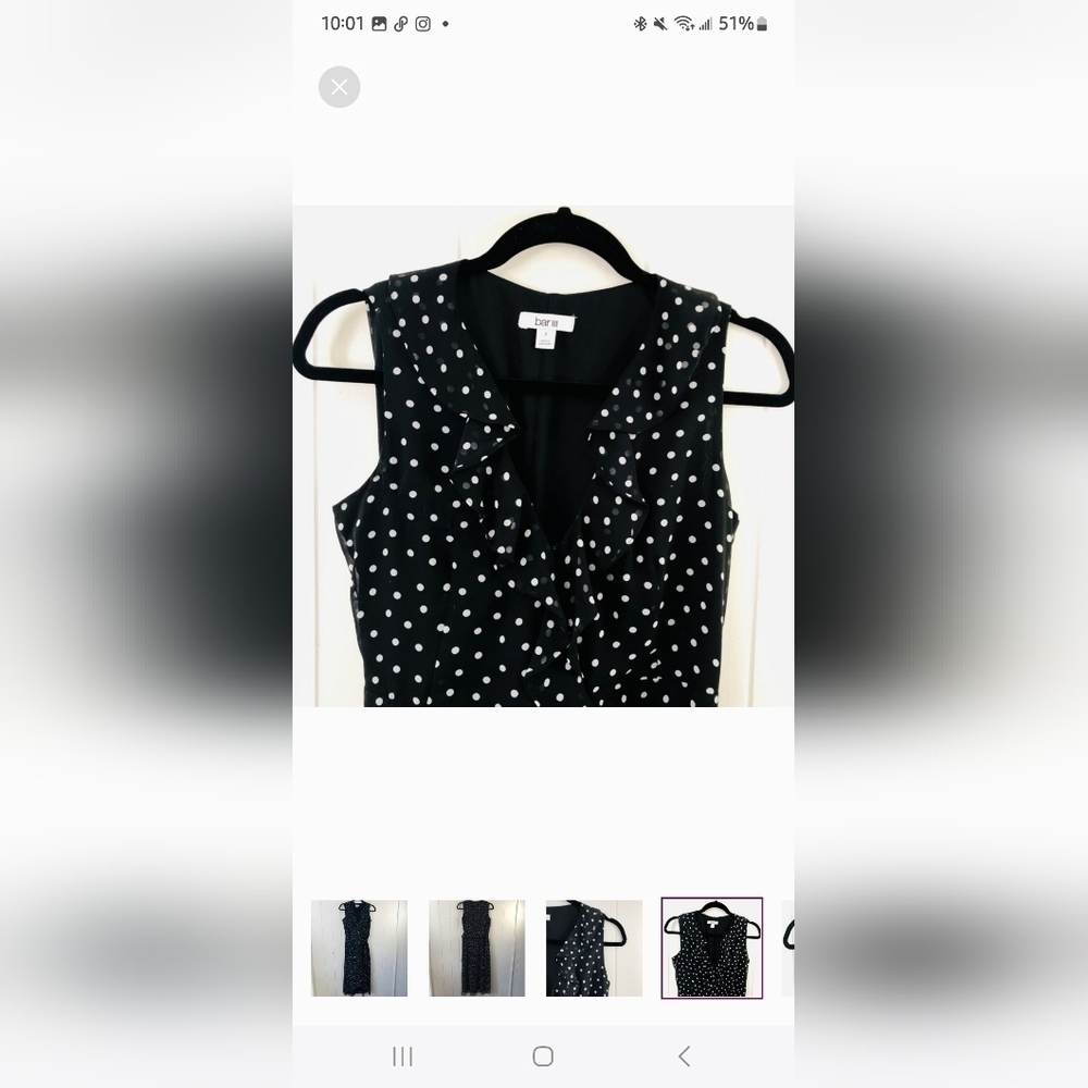 NWT Bar III Assymetrical Black Polka Dot Wrap Dress - Picture 8 of 13